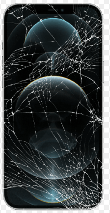 iPhone com a tela rachada